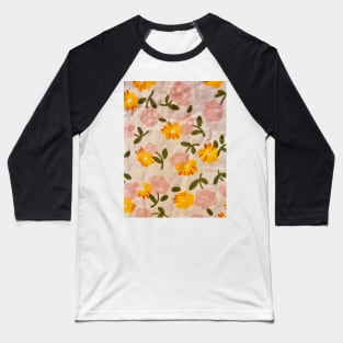 Vintage Flowers in Watercolor Art Baseball T-Shirt